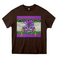 Chocolate Brown mardi gras  mask Heavy Core Tee - BarkalooDesign