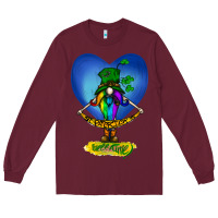 Burgundy St Patricks Day Gnome Long Sleeve Tee - Bettercallsaul