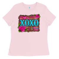 Bubblegum Pink xoxo valentine's day pink roses and hearts Ladies Tee - Jasminsmagicworld