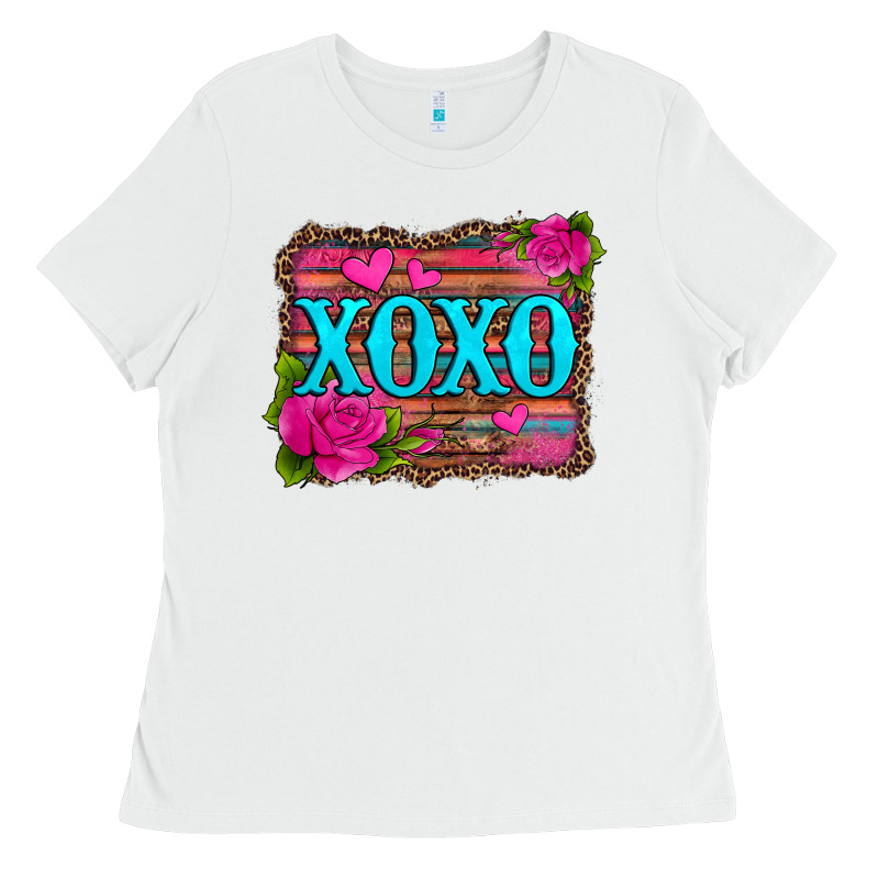 Xoxo Valentine's Day Pink Roses And Hearts Ladies Tee by Jasminsmagicworld | Teevron