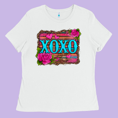 Xoxo Valentine's Day Pink Roses And Hearts Ladies Tee Designed By Jasminsmagicworld