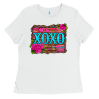 White xoxo valentine's day pink roses and hearts Ladies Tee - Jasminsmagicworld