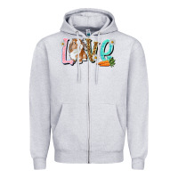 Heather Grey Love Easter Rabbit Easter Day Zipper Hoodie - HowdyJamesFarm