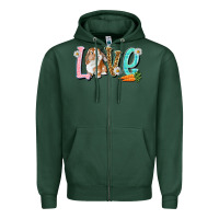 Sports Green Love Easter Rabbit Easter Day Zipper Hoodie - HowdyJamesFarm