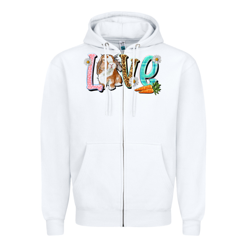 Love Easter Rabbit Easter Day Zipper Hoodie by HowdyJamesFarm | Teevron