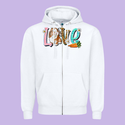 Love Easter Rabbit Easter Day Zipper Hoodie Designed By Howdyjamesfarm