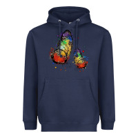 Navy rainbow butterfly pride Heavyweight Hoodie - FaDigitalArtStudio