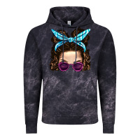 Cloud Black Messy Bun Mom And Pink Leopard Sunglasses Vintage Hoodie - BundleAndBundleShop