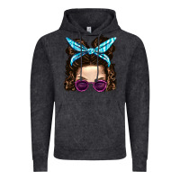 Vintage Black Messy Bun Mom And Pink Leopard Sunglasses Vintage Hoodie - BundleAndBundleShop