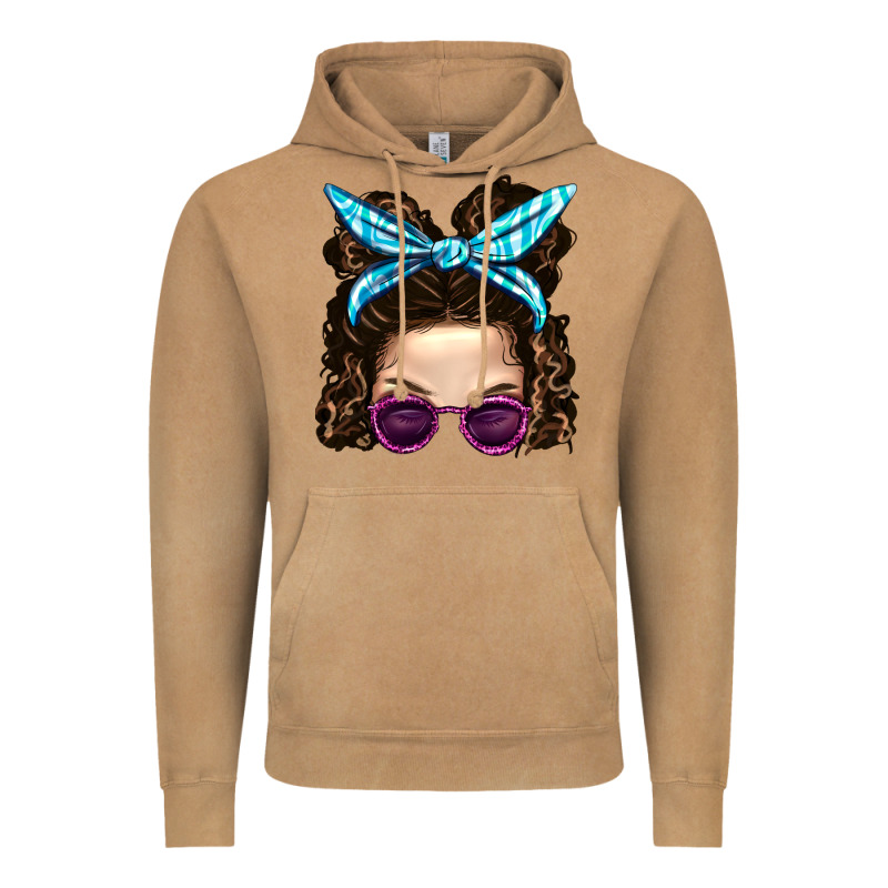 Messy Bun Mom And Pink Leopard Sunglasses Vintage Hoodie by BundleAndBundleShop | Teevron
