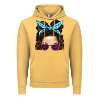 Vintage Mustard Messy Bun Mom And Pink Leopard Sunglasses Vintage Hoodie - BundleAndBundleShop