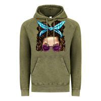 Vintage Olive Messy Bun Mom And Pink Leopard Sunglasses Vintage Hoodie - BundleAndBundleShop