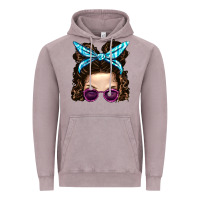 Vintage Zinc Messy Bun Mom And Pink Leopard Sunglasses Vintage Hoodie - BundleAndBundleShop