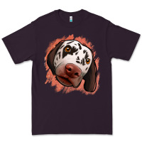 Plum dalmatians peach glitter background Premium Tee - Jasminsmagicworld