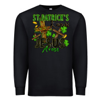 Black St. Patrick's knows Jesus arose Premium Sweatshirt - FaDigitalArtStudio