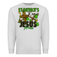 Dove Grey St. Patrick's knows Jesus arose Premium Sweatshirt - FaDigitalArtStudio