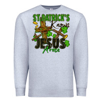 Heather Grey St. Patrick's knows Jesus arose Premium Sweatshirt - FaDigitalArtStudio