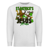 Oatmeal Heather St. Patrick's knows Jesus arose Premium Sweatshirt - FaDigitalArtStudio