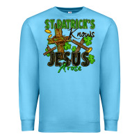 Ocean Blue St. Patrick's knows Jesus arose Premium Sweatshirt - FaDigitalArtStudio