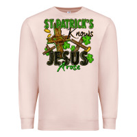 Pale Pink St. Patrick's knows Jesus arose Premium Sweatshirt - FaDigitalArtStudio