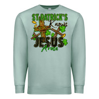 Seafoam St. Patrick's knows Jesus arose Premium Sweatshirt - FaDigitalArtStudio