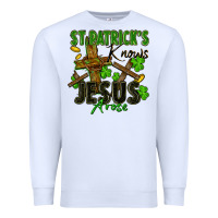 White St. Patrick's knows Jesus arose Premium Sweatshirt - FaDigitalArtStudio