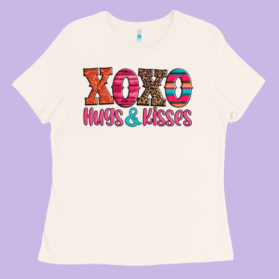 Xoxo Hugs And Kisses Ladies Tee Designed By Jasminsmagicworld