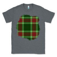 Charcoal Heather Christmas Tartan Patch Classic Tee - BundleAndBundleShop