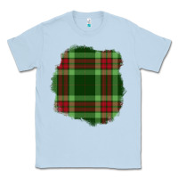Dusty Blue Christmas Tartan Patch Classic Tee - BundleAndBundleShop
