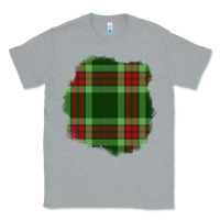 Heather Grey Christmas Tartan Patch Classic Tee - BundleAndBundleShop