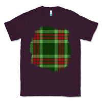 Plum Christmas Tartan Patch Classic Tee - BundleAndBundleShop