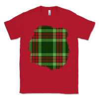 Red Christmas Tartan Patch Classic Tee - BundleAndBundleShop
