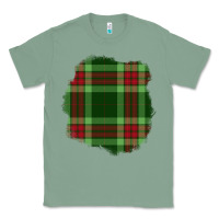 Sage Christmas Tartan Patch Classic Tee - BundleAndBundleShop