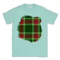 Seafoam Christmas Tartan Patch Classic Tee - BundleAndBundleShop