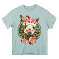 Arona western llama and roses Heavy Core Tee - LillyAllenDesigns