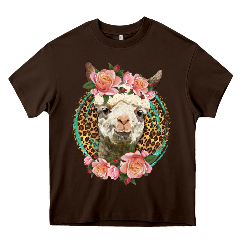 Western Llama And Roses Heavy Core Tee by LillyAllenDesigns | Teevron