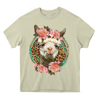 Mossy western llama and roses Heavy Core Tee - LillyAllenDesigns