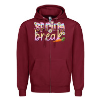 Burgundy Spring break Easter Day Zipper Hoodie - HowdyJamesFarm
