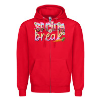 Red Spring break Easter Day Zipper Hoodie - HowdyJamesFarm