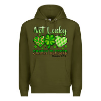 Army Green St. Patrick's Not lucky simply blessed Premium Hoodie - OliviaCreatesArt