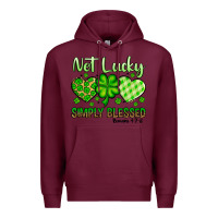 Burgundy St. Patrick's Not lucky simply blessed Premium Hoodie - OliviaCreatesArt