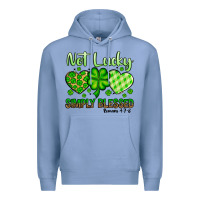 Colony Blue St. Patrick's Not lucky simply blessed Premium Hoodie - OliviaCreatesArt