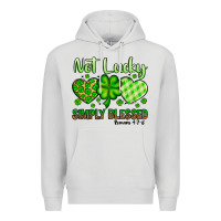 Dove Grey St. Patrick's Not lucky simply blessed Premium Hoodie - OliviaCreatesArt