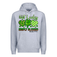 Heather Grey St. Patrick's Not lucky simply blessed Premium Hoodie - OliviaCreatesArt