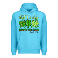 Ocean Blue St. Patrick's Not lucky simply blessed Premium Hoodie - OliviaCreatesArt