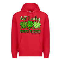 Red St. Patrick's Not lucky simply blessed Premium Hoodie - OliviaCreatesArt
