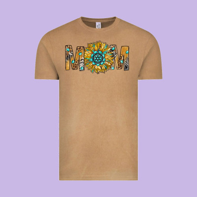 Western Mom With Gemstone And Sunflower Vintage Tee Designed By Bundleandbundleshop