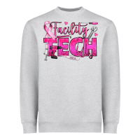 Heather Grey Breast Cancer Facility Tech Heavyweight Sweatshirt - texasbilliewilder