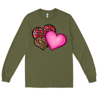 Army Green valentine's day hearts Long Sleeve Tee - RanaPortraitStore