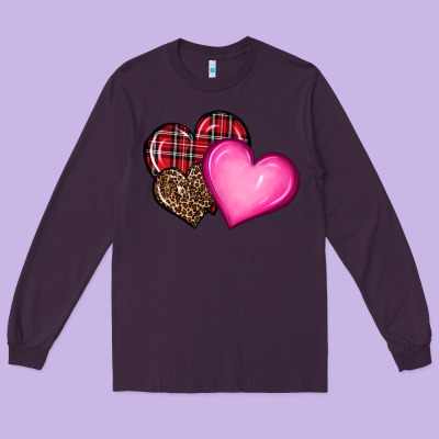 Valentine's Day Hearts Long Sleeve Tee Designed By Ranaportraitstore